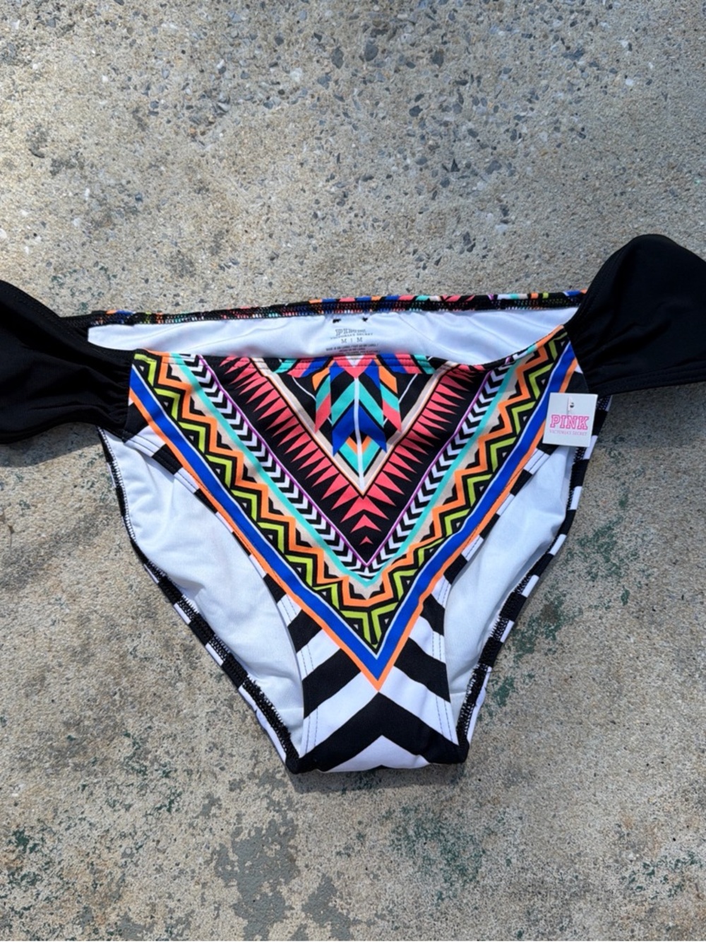 NWT PINK Victoria’s secret Geometric Tribal Bikini Bottom - Multicolor